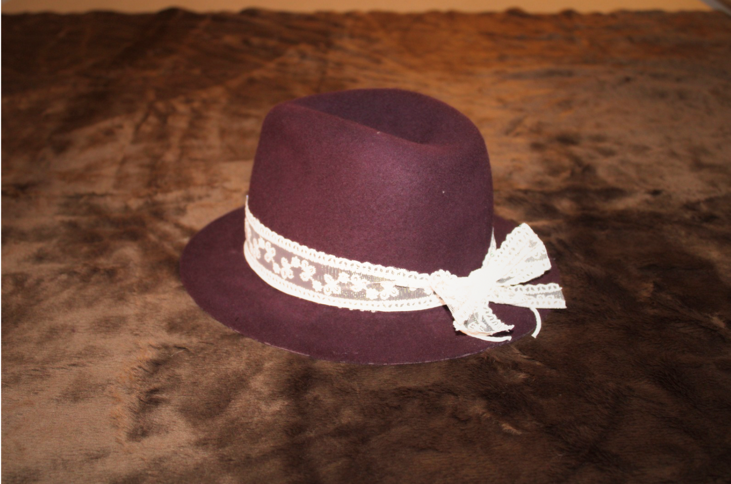 Chapeau Fedora aubergine