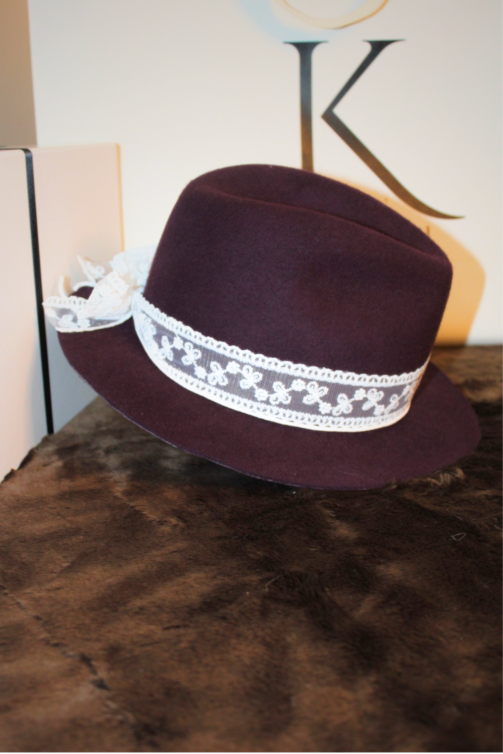 Chapeau Fedora aubergine
