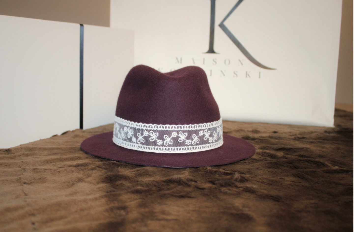 Chapeau Fedora aubergine