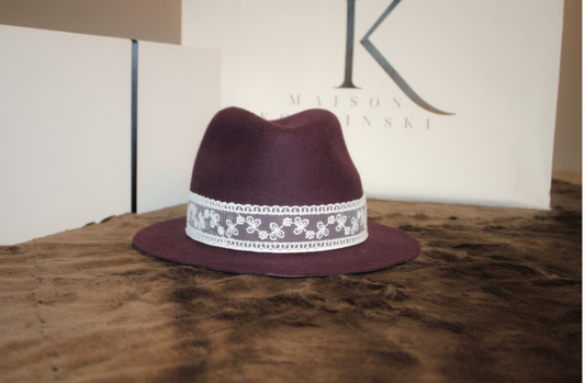 Chapeau Fedora aubergine