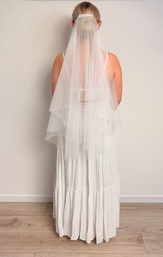 Voile court à paillettes